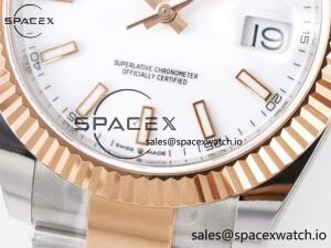 DateJust 41 126331 ARF 1:1 Best Edition 904L Steel White Dial on SS/RG Oyster Bracelet SH3235(Gain Weight) - Image 12