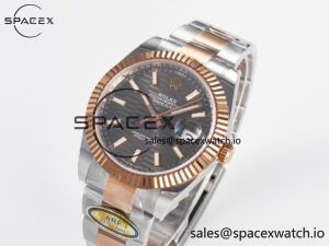 DateJust 41 126331 ARF 1:1 Best Edition 904L Steel Gray Textured Dial on SS/RG Oyster Bracelet SH3235(Gain Weight) - Image 4