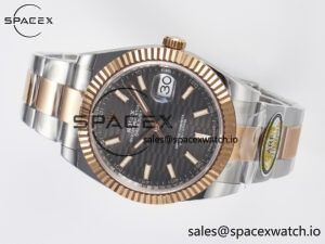 DateJust 41 126331 ARF 1:1 Best Edition 904L Steel Gray Textured Dial on SS/RG Oyster Bracelet SH3235(Gain Weight) - Image 7