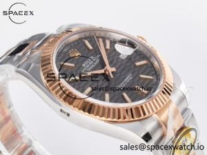 DateJust 41 126331 ARF 1:1 Best Edition 904L Steel Gray Textured Dial on SS/RG Oyster Bracelet SH3235(Gain Weight) - Image 6