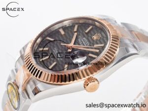 DateJust 41 126331 ARF 1:1 Best Edition 904L Steel Gray Textured Dial on SS/RG Oyster Bracelet SH3235(Gain Weight) - Image 5