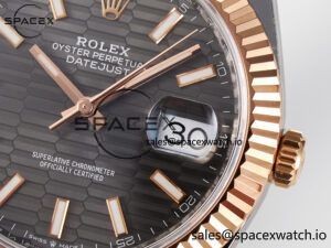 DateJust 41 126331 ARF 1:1 Best Edition 904L Steel Gray Textured Dial on SS/RG Oyster Bracelet SH3235(Gain Weight) - Image 10
