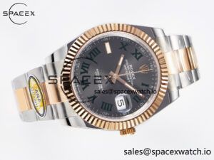 DateJust 41 126331 ARF 1:1 Best Edition 904L Steel Gray Dial Green Roman Marker on SS/RG Oyster Bracelet SH3235(Gain Weight) - Image 8