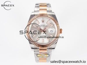 DateJust 41 126331 ARF 1:1 Best Edition 904L Steel Silver Dial on SS/RG Oyster Bracelet SH3235（Gain Weight）