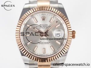 DateJust 41 126331 ARF 1:1 Best Edition 904L Steel Silver Dial on SS/RG Oyster Bracelet SH3235（Gain Weight） - Image 2