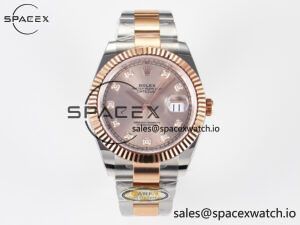 DateJust 41 126331 ARF 1:1 Best Edition 904L Steel RG Diamonds Dial on SS/RG Oyster Bracelet SH3235(Gain Weight)