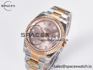 DateJust 41 126331 ARF 1:1 Best Edition 904L Steel RG Diamonds Dial on SS/RG Oyster Bracelet SH3235(Gain Weight) - Image 4