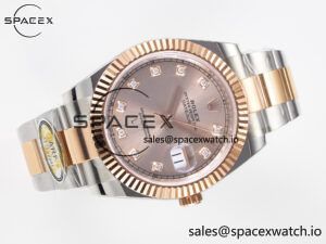 DateJust 41 126331 ARF 1:1 Best Edition 904L Steel RG Diamonds Dial on SS/RG Oyster Bracelet SH3235(Gain Weight) - Image 8