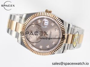 DateJust 41 126331 ARF 1:1 Best Edition 904L Steel RG Diamonds Dial on SS/RG Oyster Bracelet SH3235(Gain Weight) - Image 7