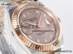 DateJust 41 126331 ARF 1:1 Best Edition 904L Steel RG Diamonds Dial on SS/RG Oyster Bracelet SH3235(Gain Weight) - Image 3