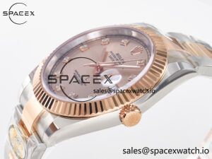 DateJust 41 126331 ARF 1:1 Best Edition 904L Steel RG Diamonds Dial on SS/RG Oyster Bracelet SH3235(Gain Weight) - Image 5
