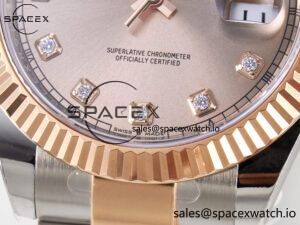 DateJust 41 126331 ARF 1:1 Best Edition 904L Steel RG Diamonds Dial on SS/RG Oyster Bracelet SH3235(Gain Weight) - Image 12
