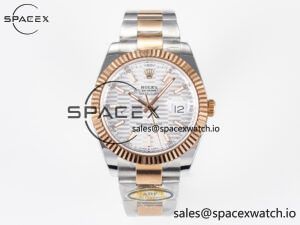 DateJust 41 126331 ARF 1:1 Best Edition 904L Steel Silver Textured Dial on SS/RG Oyster Bracelet SH3235(Gain Weight)