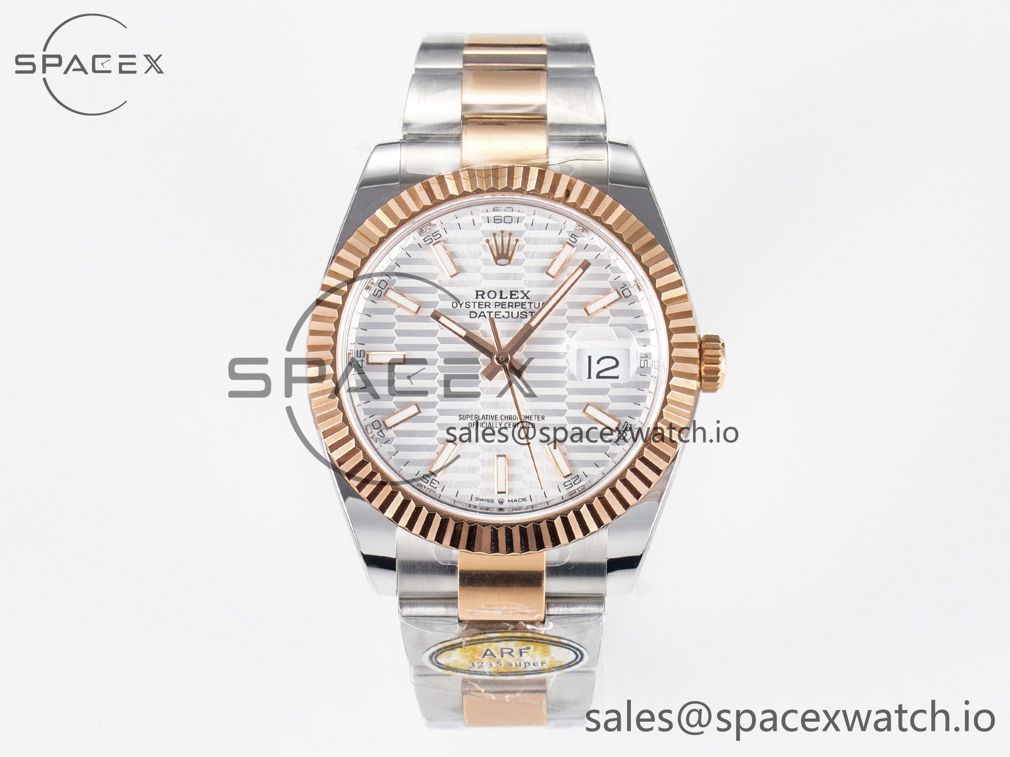 IMG_9803 拷贝 DateJust 41 126331 ARF 1:1 Best Edition 904L Steel Silver Textured Dial on SS/RG Oyster Bracelet SH3235(Gain Weight) - Image 1
