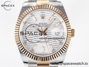DateJust 41 126331 ARF 1:1 Best Edition 904L Steel Silver Textured Dial on SS/RG Oyster Bracelet SH3235(Gain Weight) - Image 2