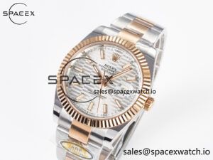 DateJust 41 126331 ARF 1:1 Best Edition 904L Steel Silver Textured Dial on SS/RG Oyster Bracelet SH3235(Gain Weight) - Image 4