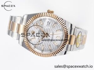 DateJust 41 126331 ARF 1:1 Best Edition 904L Steel Silver Textured Dial on SS/RG Oyster Bracelet SH3235(Gain Weight) - Image 7