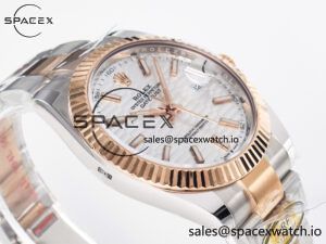 DateJust 41 126331 ARF 1:1 Best Edition 904L Steel Silver Textured Dial on SS/RG Oyster Bracelet SH3235(Gain Weight) - Image 6