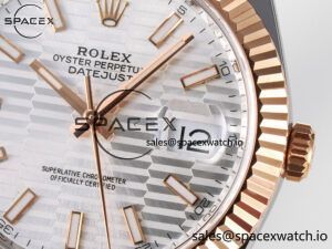 DateJust 41 126331 ARF 1:1 Best Edition 904L Steel Silver Textured Dial on SS/RG Oyster Bracelet SH3235(Gain Weight) - Image 10