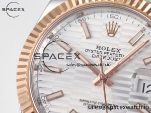 DateJust 41 126331 ARF 1:1 Best Edition 904L Steel Silver Textured Dial on SS/RG Oyster Bracelet SH3235(Gain Weight) - Image 11