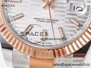 DateJust 41 126331 ARF 1:1 Best Edition 904L Steel Silver Textured Dial on SS/RG Oyster Bracelet SH3235(Gain Weight) - Image 12