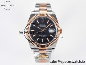 DateJust 41 126331 ARF 1:1 Best Edition 904L Steel Black Dial on SS/RG Oyster Bracelet SH3235(Gain Weight)