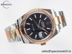 DateJust 41 126331 ARF 1:1 Best Edition 904L Steel Black Dial on SS/RG Oyster Bracelet SH3235(Gain Weight) - Image 8