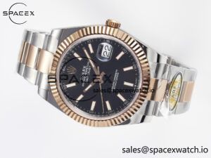 DateJust 41 126331 ARF 1:1 Best Edition 904L Steel Black Dial on SS/RG Oyster Bracelet SH3235(Gain Weight) - Image 7