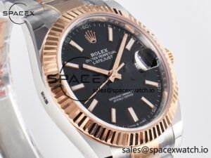 DateJust 41 126331 ARF 1:1 Best Edition 904L Steel Black Dial on SS/RG Oyster Bracelet SH3235(Gain Weight) - Image 3