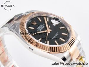 DateJust 41 126331 ARF 1:1 Best Edition 904L Steel Black Dial on SS/RG Oyster Bracelet SH3235(Gain Weight) - Image 6