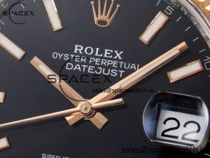 DateJust 41 126331 ARF 1:1 Best Edition 904L Steel Black Dial on SS/RG Oyster Bracelet SH3235(Gain Weight) - Image 9