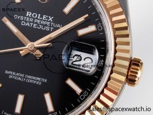 DateJust 41 126331 ARF 1:1 Best Edition 904L Steel Black Dial on SS/RG Oyster Bracelet SH3235(Gain Weight) - Image 10