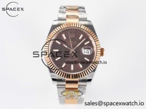 DateJust 41 126331 ARF 1:1 Best Edition 904L Steel Brown Dial on SS/RG Oyster Bracelet SH3235(Gain Weight)