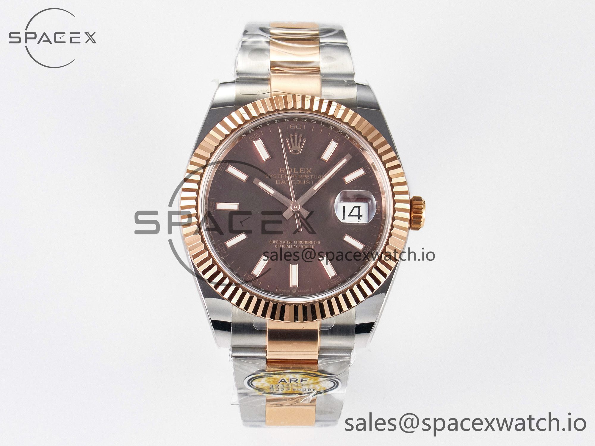 IMG_9833 拷贝 DateJust 41 126331 ARF 1:1 Best Edition 904L Steel Brown Dial on SS/RG Oyster Bracelet SH3235(Gain Weight) - Image 1