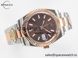 DateJust 41 126331 ARF 1:1 Best Edition 904L Steel Brown Dial on SS/RG Oyster Bracelet SH3235(Gain Weight) - Image 8