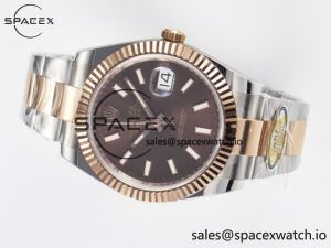 DateJust 41 126331 ARF 1:1 Best Edition 904L Steel Brown Dial on SS/RG Oyster Bracelet SH3235(Gain Weight) - Image 7