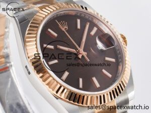 DateJust 41 126331 ARF 1:1 Best Edition 904L Steel Brown Dial on SS/RG Oyster Bracelet SH3235(Gain Weight) - Image 3