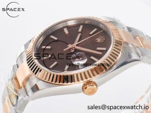 DateJust 41 126331 ARF 1:1 Best Edition 904L Steel Brown Dial on SS/RG Oyster Bracelet SH3235(Gain Weight) - Image 5