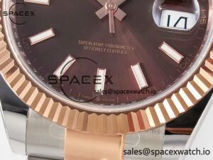 DateJust 41 126331 ARF 1:1 Best Edition 904L Steel Brown Dial on SS/RG Oyster Bracelet SH3235(Gain Weight) - Image 12