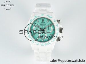 Daytona AET White Solid Ceramic Case and Bracelet Avocado Green Dial N6F 1:1 Best Edition DD4801