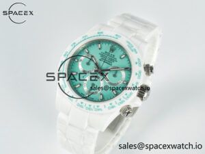 Daytona AET White Solid Ceramic Case and Bracelet Avocado Green Dial N6F 1:1 Best Edition DD4801 - Image 4