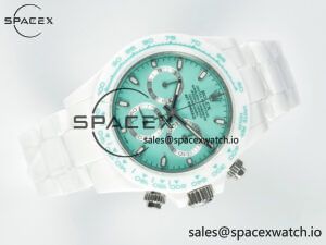 Daytona AET White Solid Ceramic Case and Bracelet Avocado Green Dial N6F 1:1 Best Edition DD4801 - Image 8
