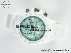Daytona AET White Solid Ceramic Case and Bracelet Avocado Green Dial N6F 1:1 Best Edition DD4801 - Image 7