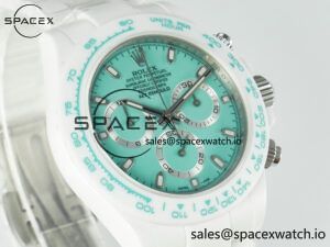 Daytona AET White Solid Ceramic Case and Bracelet Avocado Green Dial N6F 1:1 Best Edition DD4801 - Image 3