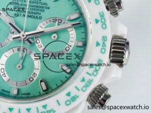 Daytona AET White Solid Ceramic Case and Bracelet Avocado Green Dial N6F 1:1 Best Edition DD4801 - Image 10