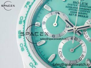Daytona AET White Solid Ceramic Case and Bracelet Avocado Green Dial N6F 1:1 Best Edition DD4801 - Image 11
