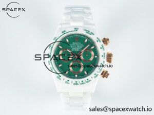 Daytona AET White Ceramic Case and Bracelet Green Dial N6F Best Edition SA4130