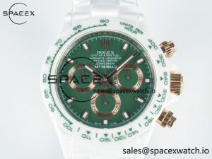Daytona AET White Ceramic Case and Bracelet Green Dial N6F Best Edition SA4130 - Image 2