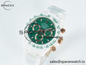 Daytona AET White Ceramic Case and Bracelet Green Dial N6F Best Edition SA4130 - Image 4