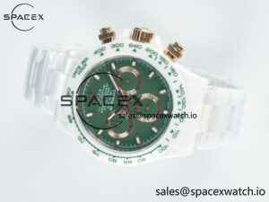 Daytona AET White Ceramic Case and Bracelet Green Dial N6F Best Edition SA4130 - Image 7